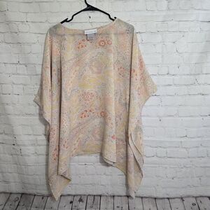 Susan Graver Pastel Paisley Tunic Kimono Easter Spring Sz L